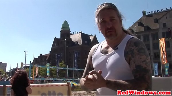 Dutch prostitute rides cock after sucking